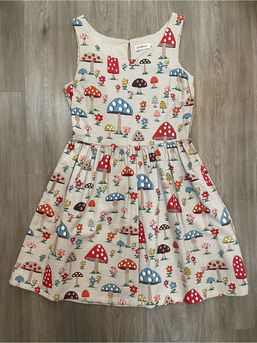 Cath Kidston Cream Dress with Colorful Mushroom Print